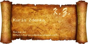 Kuris Zdenka névjegykártya